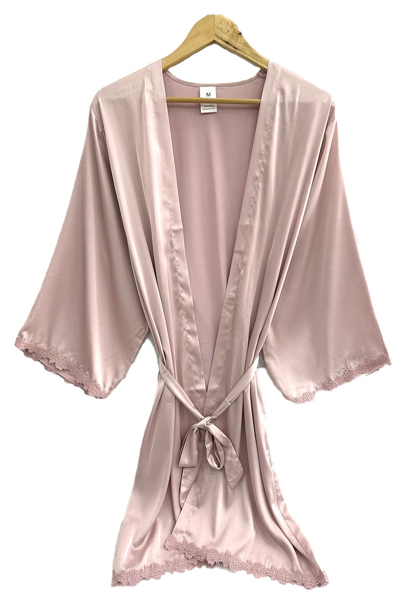 Thin-strap pajama dress and bathrobe/N36501 Rose