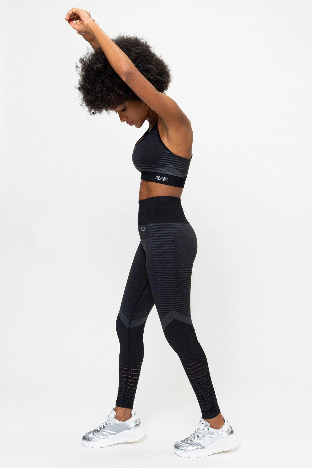 Complete sports leggings set | Black Euphoria bra