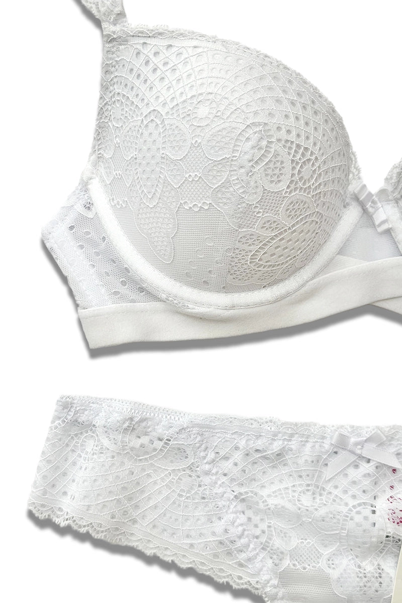 Bekerset met bh en string B/AZ17012 Wit