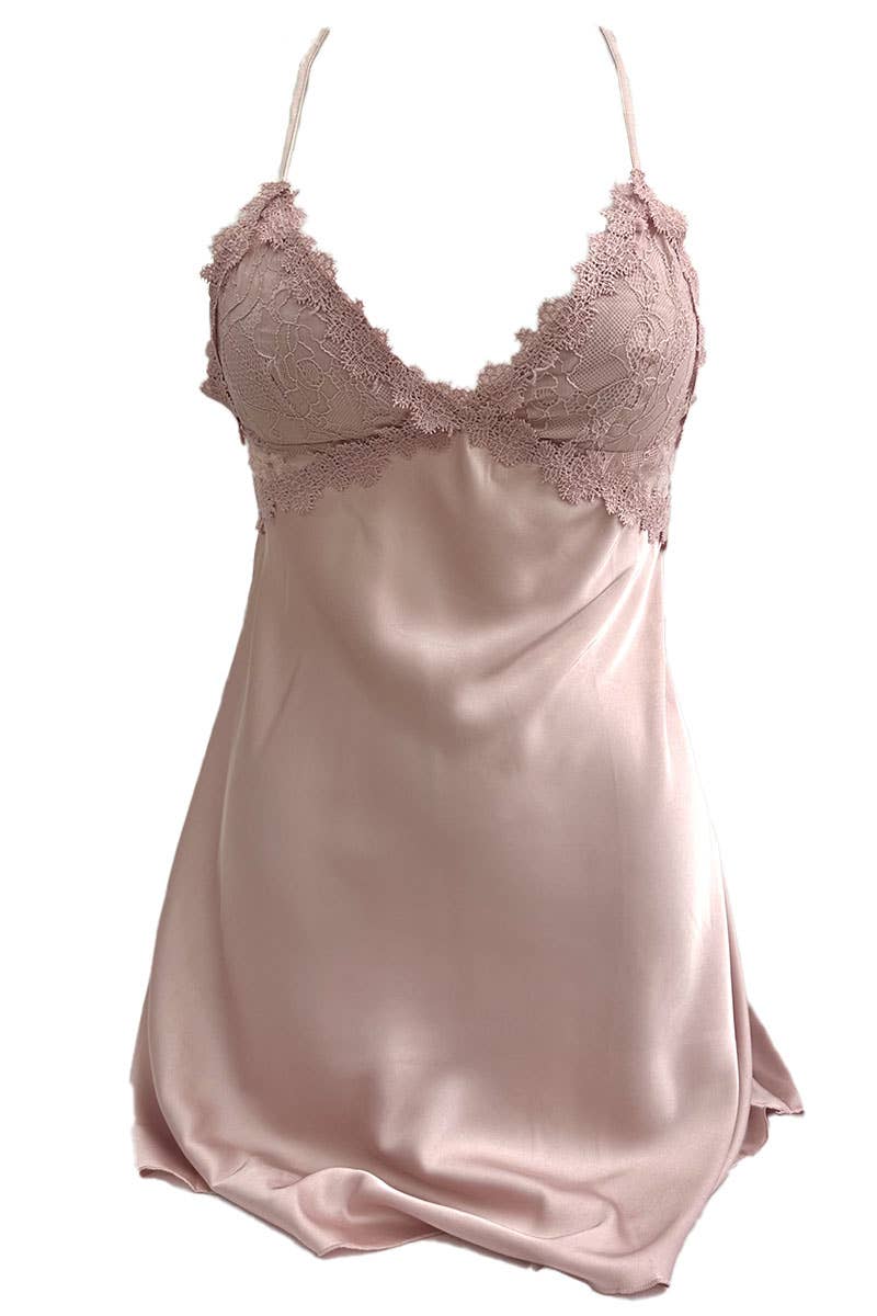 Belle Com'Elle - Pyjamajurk met dunne bandjes en bijpassende badjas / N36501