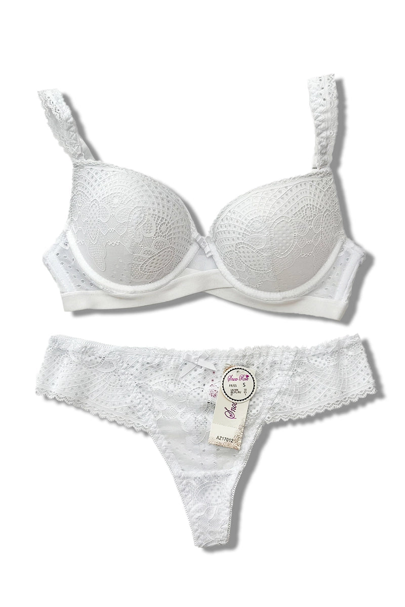Bekerset met bh en string B/AZ17012 Wit