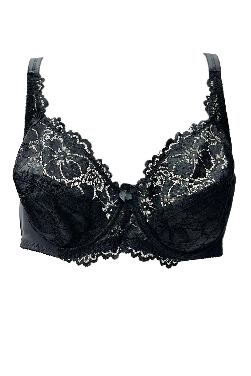 Balcony bra with laces and cup/V32057E Black